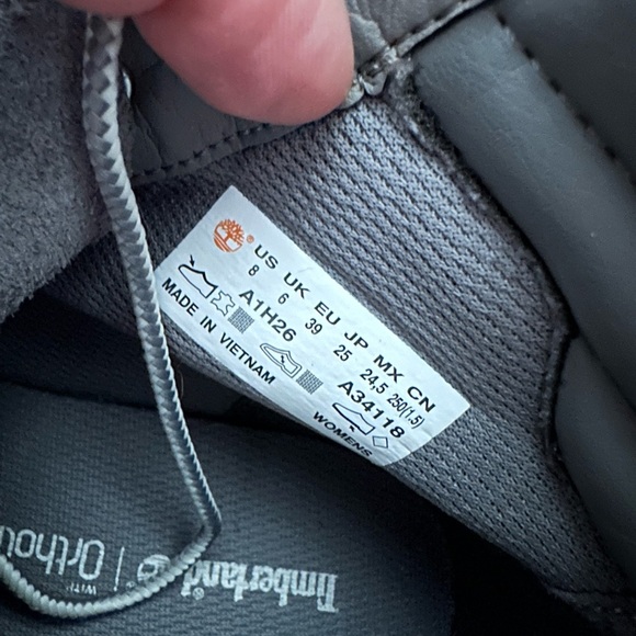 Timberland Grey Dausette Sneaker Boots Women’s Size 8 OrthoLite Sole A1H26 - Picture 5 of 5